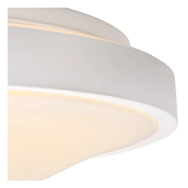 Lucide DASHER - Flush ceiling light Bathroom - Ø 29,3 cm - LED - 1x12W 2700K - IP44 - Motion Sensor - White - detail 2
